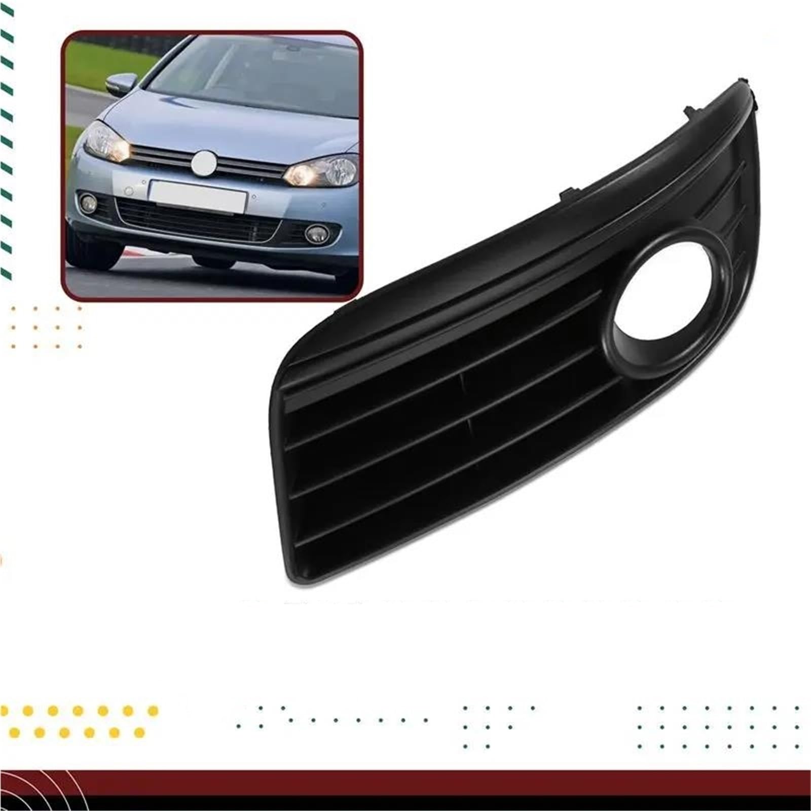 Griglia Radiatore Per VW Per Golf 5 GT 2006-2009 Cornice Fendinebbia Copertura Fendinebbia Griglia Paraurti Anteriore Parti Accessorie Auto 1K0853665ad Griglia Ventilazione(Giusto)