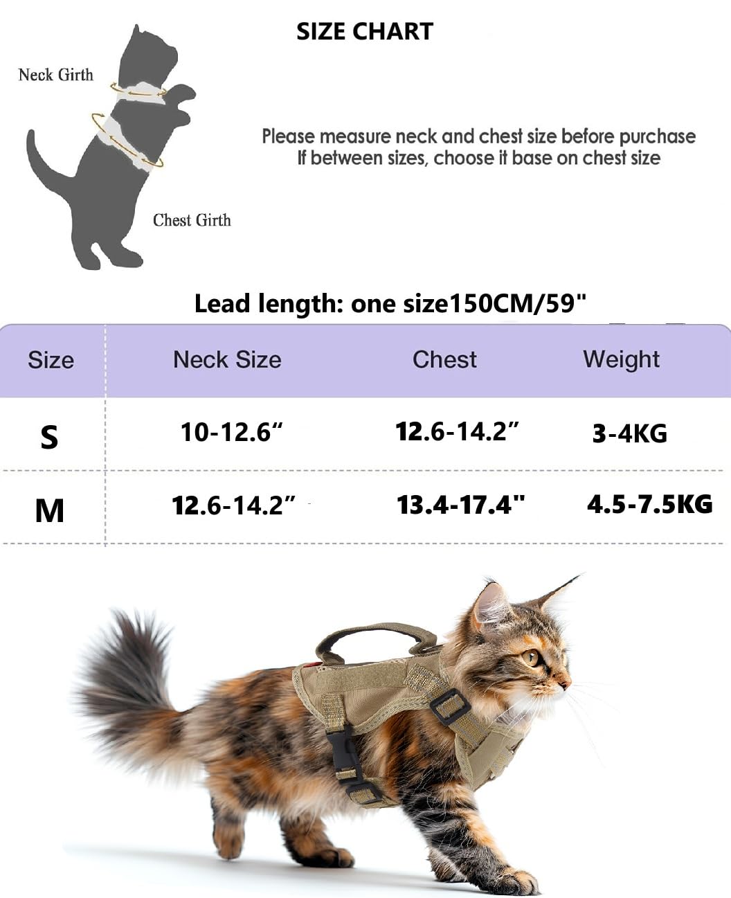 ZHHSUNY Cat Harness, with Handle Anti Escape Small Cats Harness, Adjustable Breathability Cats Collars and Kitten Lead - Image 2
