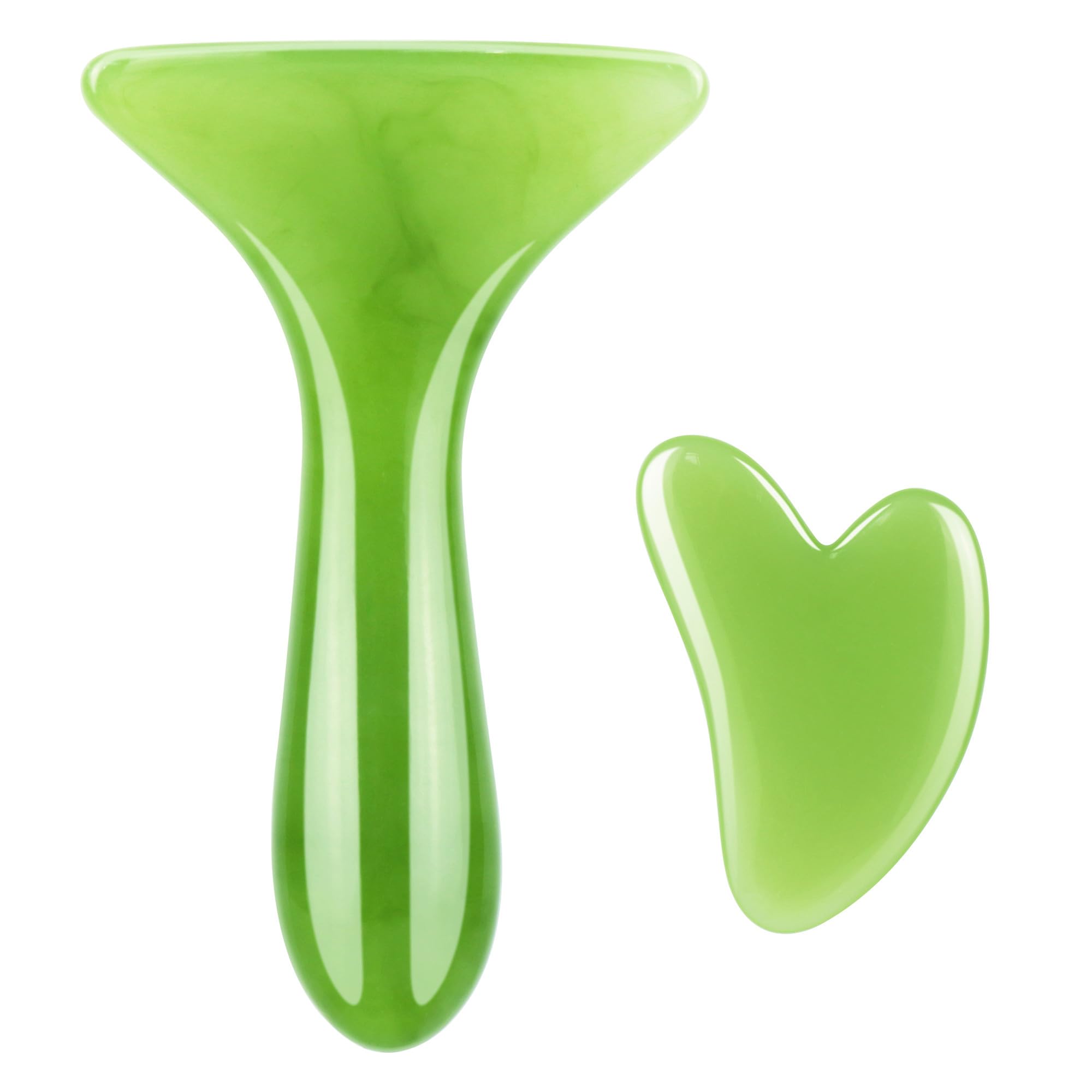 Body Guasha Massage Tools Set with Hand Grip for Muscle Scraping, Facial Sculpting, Anti-Cellulite, Acupuncture & Spa,Natural Resin GuaSha Tool Set for Men and Women (Style-C)