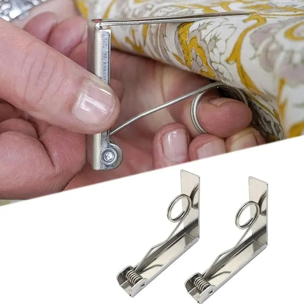 Pinces pour Nappe, Paquet de 4 Pinces Table en Acier Inoxydable argentées 6 centimètres for extérieur et intérieur