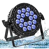 U`King 18x10W 防水ステージライト LEDパーライト 舞台照明 ディスコライト IP65 DMX512 RGBW 高輝度 4-in-1 105cm 防水電源コード 4 / 8CH 25度出光角度 高演色性 屋外 ディスコ 舞台 ステージコンサート ステージ ウェディング パーティーに最適