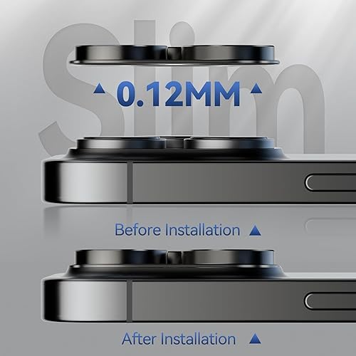 Miniatura 9 de SAHARA ZeroDamage ZD00049 - Protector de lente de cámara de vidrio flexible HD para iPhone 13 Pro y Pro Max (paquete de 2), color negro
