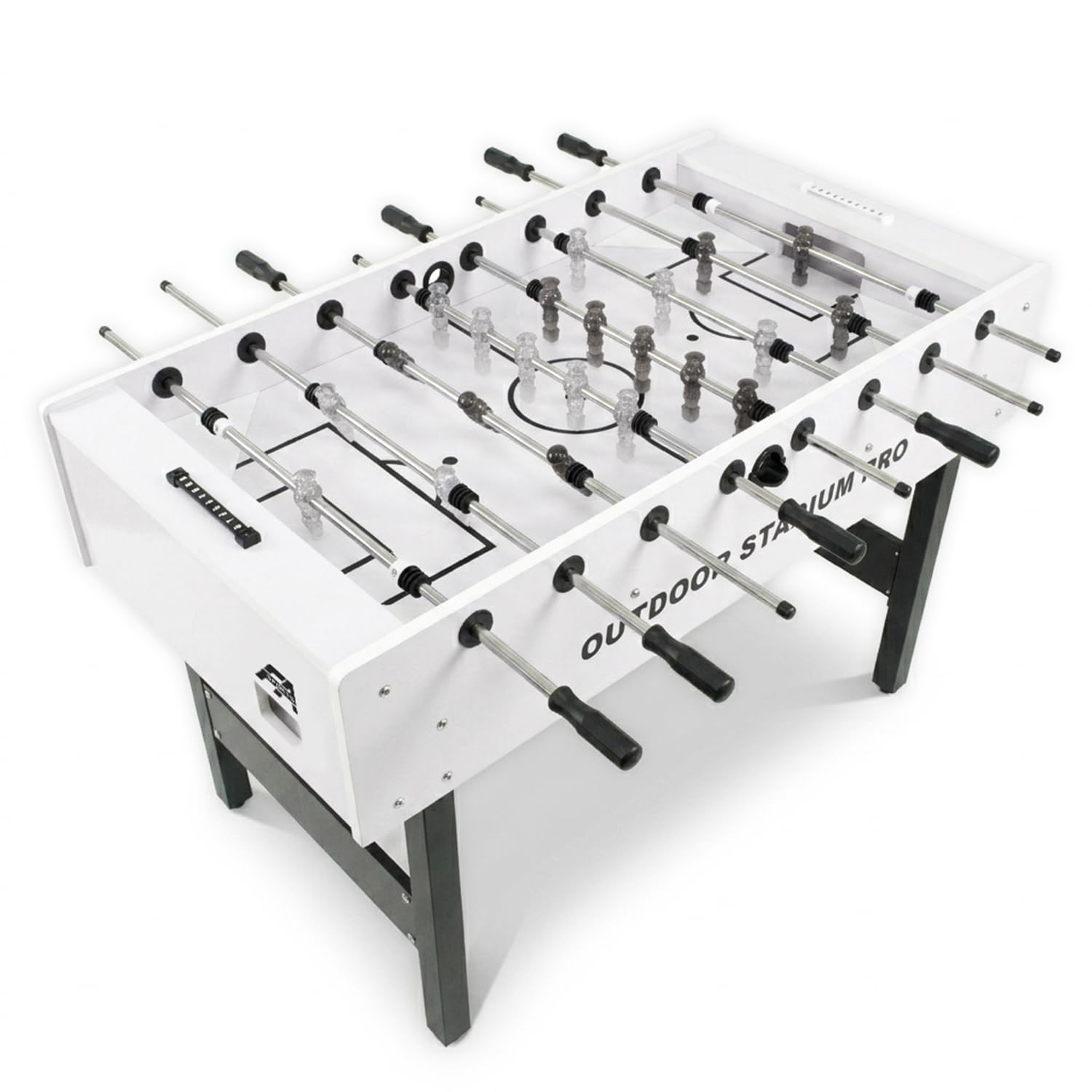 Kickertisch Outdoor Stadium Pro, Outdoor Fußballtisch wasserfest in Turniergröße, Outdoor Kicker Profi für draußen und drinnen 138,2 x 72,1 x 88 cm