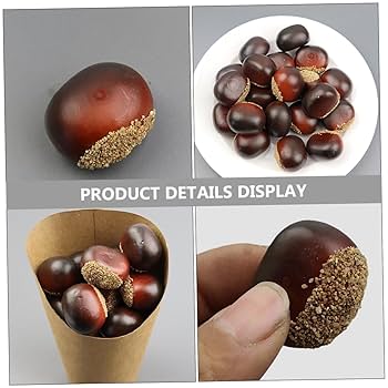 Amazon.co.jp: GARVALON 16個 フェイクナッツ 栗の飾り のナッツ