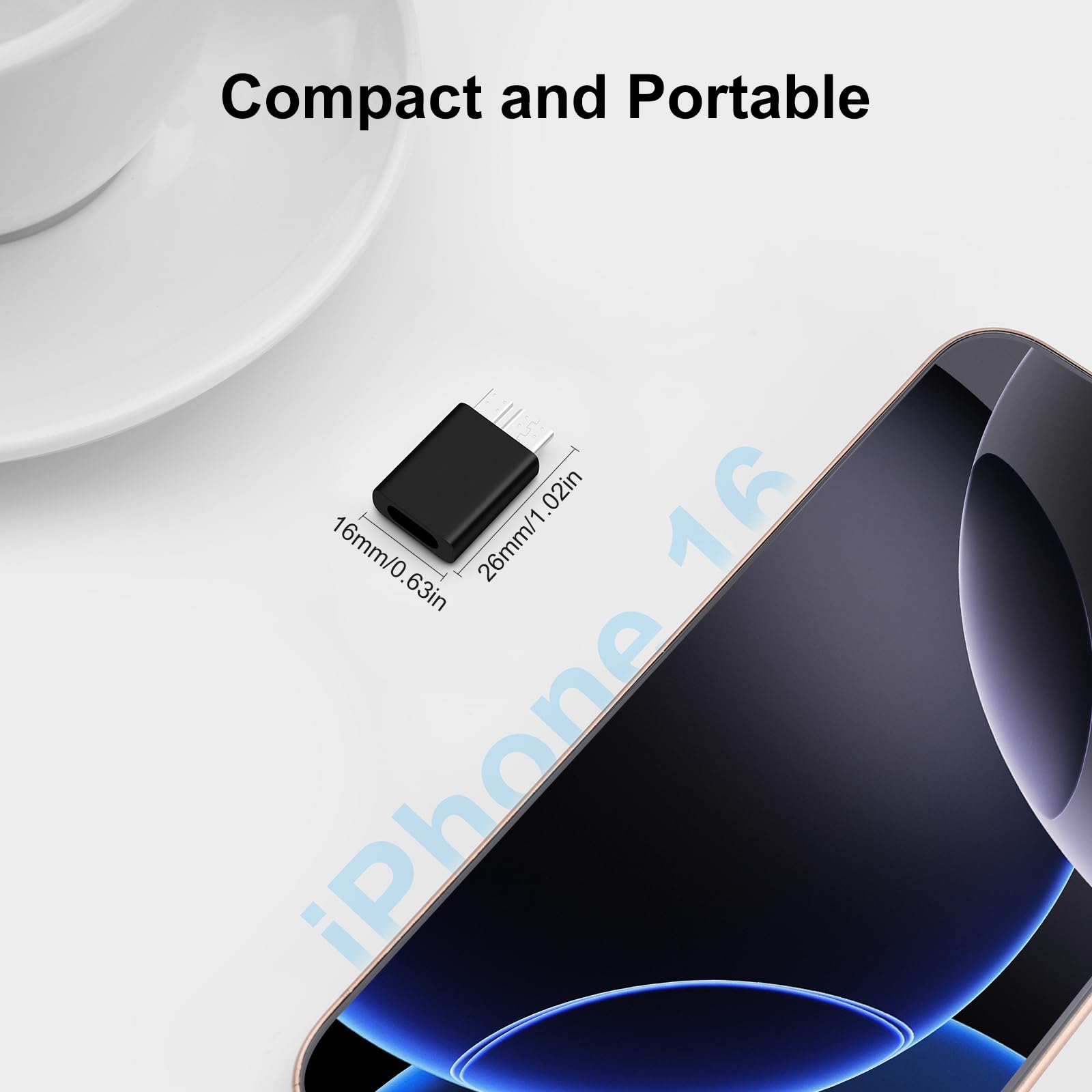 Adapter USB C na USB 3.0 Micro-B do zewnętrznego dysku twardego HDD/SSD, WD, Seagate, Orico/Sabrent, Toshiba, Samsung T5/T7 itd. Czarny