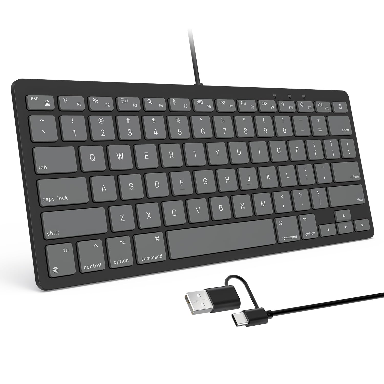 OMOTON Wired Keyboard for Mac Devices ONLY with Dual Interface Comfortable Typing Angle Stable Connection Compatible with MacBook