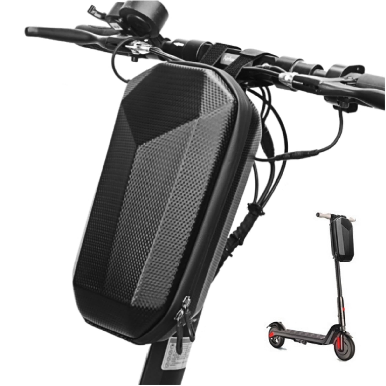 DCJVUFR Electric Scooter Bag Storage, Electric Bike Handlebar Bag, Scooter Storage Bag with 4L Large Capacity, Waterproof Scooter Front Handlebar Bag for Carrying Phone, Wallet, Charger Tools
