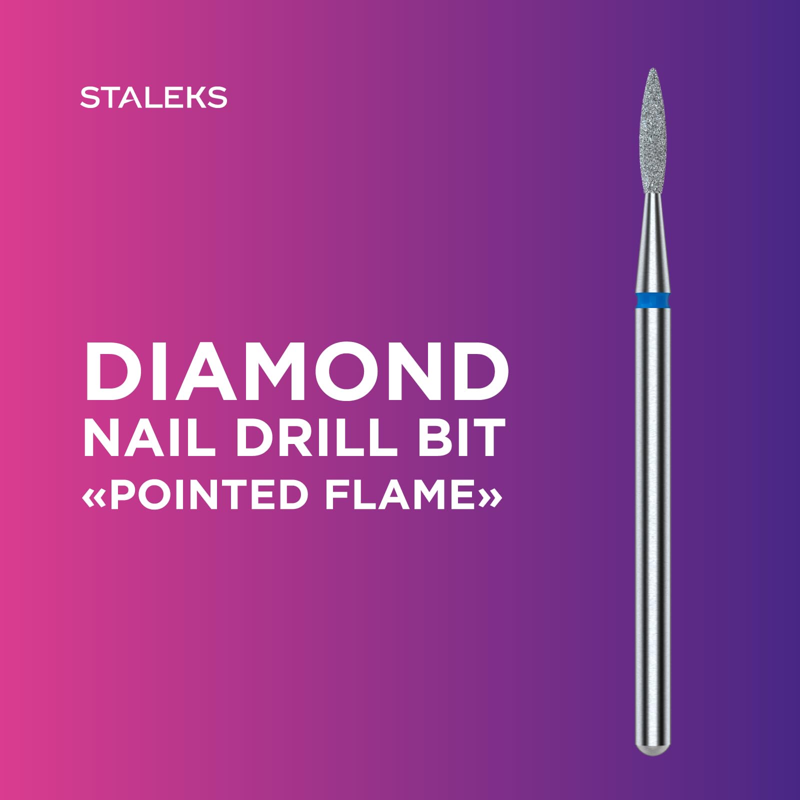 STALEKS PRO - Punta diamantata – Fiamma affilata (anello blu) I kit di scarico per unghie I kit di levigatura per levigatrici elettriche I NAIL DRILL BIT per manicure e pedicure (FA11B016/8)