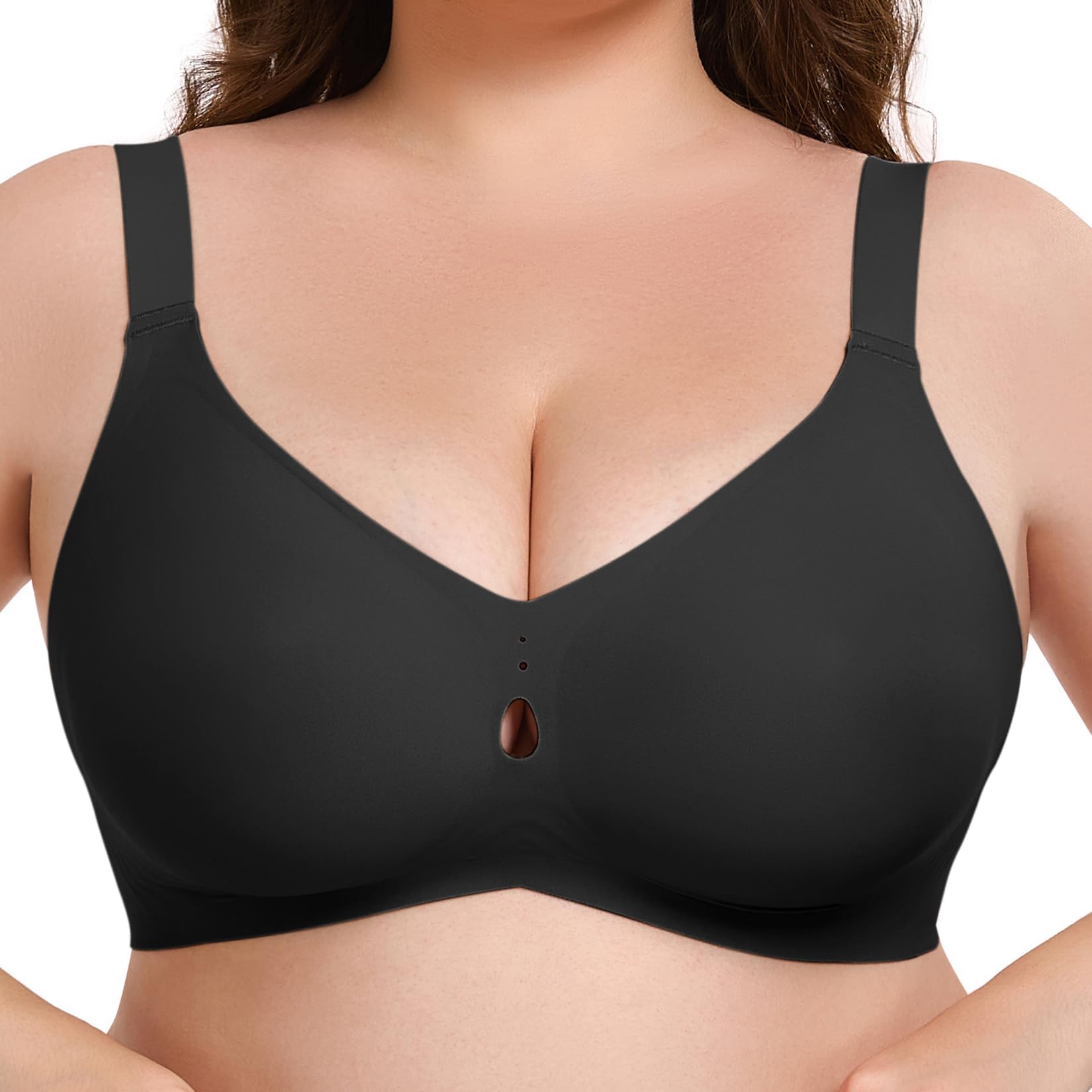 - Jelly Bras for Women Supportive Wireless Comfort Full Coverage No Underwire Seamless Plus Size Bra for Older Women
