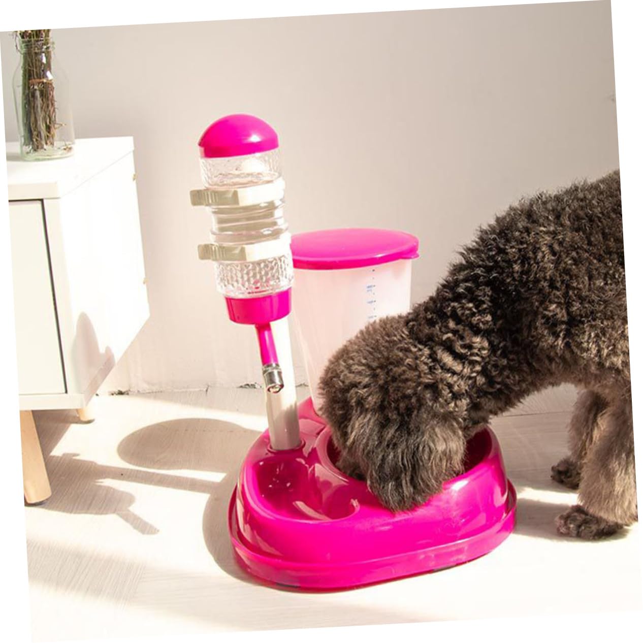 Alimentador Automático para Mascotas Bebedero y Comedero Regulable en Tamaño, Capacidad 500ml, Material PP y PVC, Adecuado para Perros y Gatos