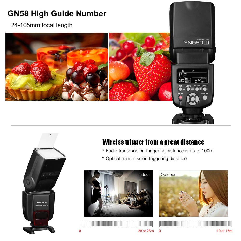 Phorex Yongnuo YN-560 Mark III - Systemblitz mit integriertem Funkauslöser zur Auslösung mit Yongnuo RF-602 oder RF-603