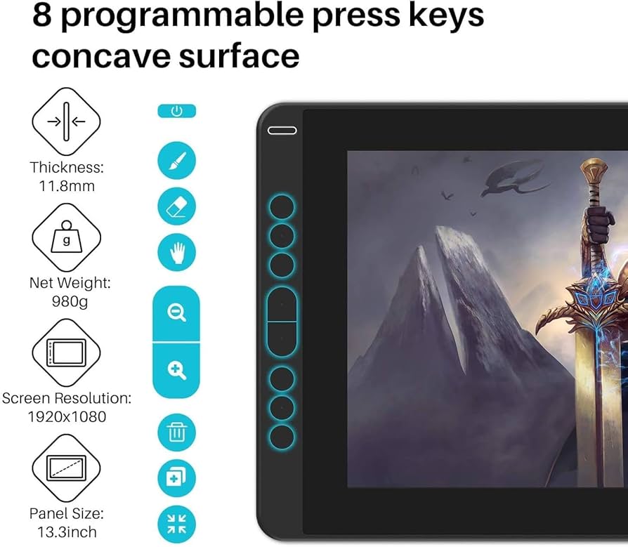 HUION KAMVAS 13 Lightweight Pen Display with Battery-Free Stylus