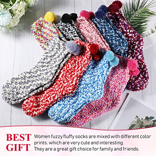 Hicarer 9 Pairs Valentine Cupcake Socks Gift for Women Girl Stocking Stuffers Christmas Gifts Fuzzy Fluffy Sock2