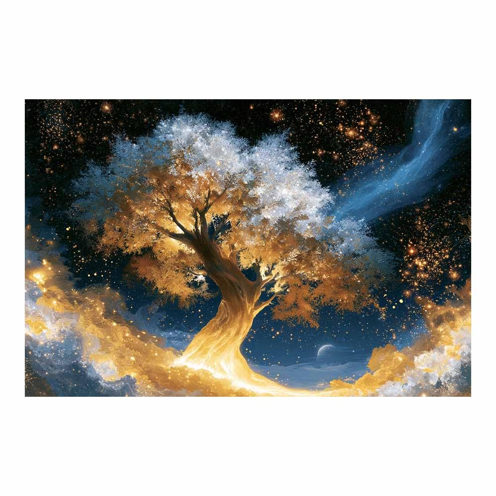 XENIOU Tree Wall Art Soft Blue Tree Art canvas painting wall art, Living Room Bedroom Hallway Stairs Decoration.(Multicolor)-70x100cm Unframed
