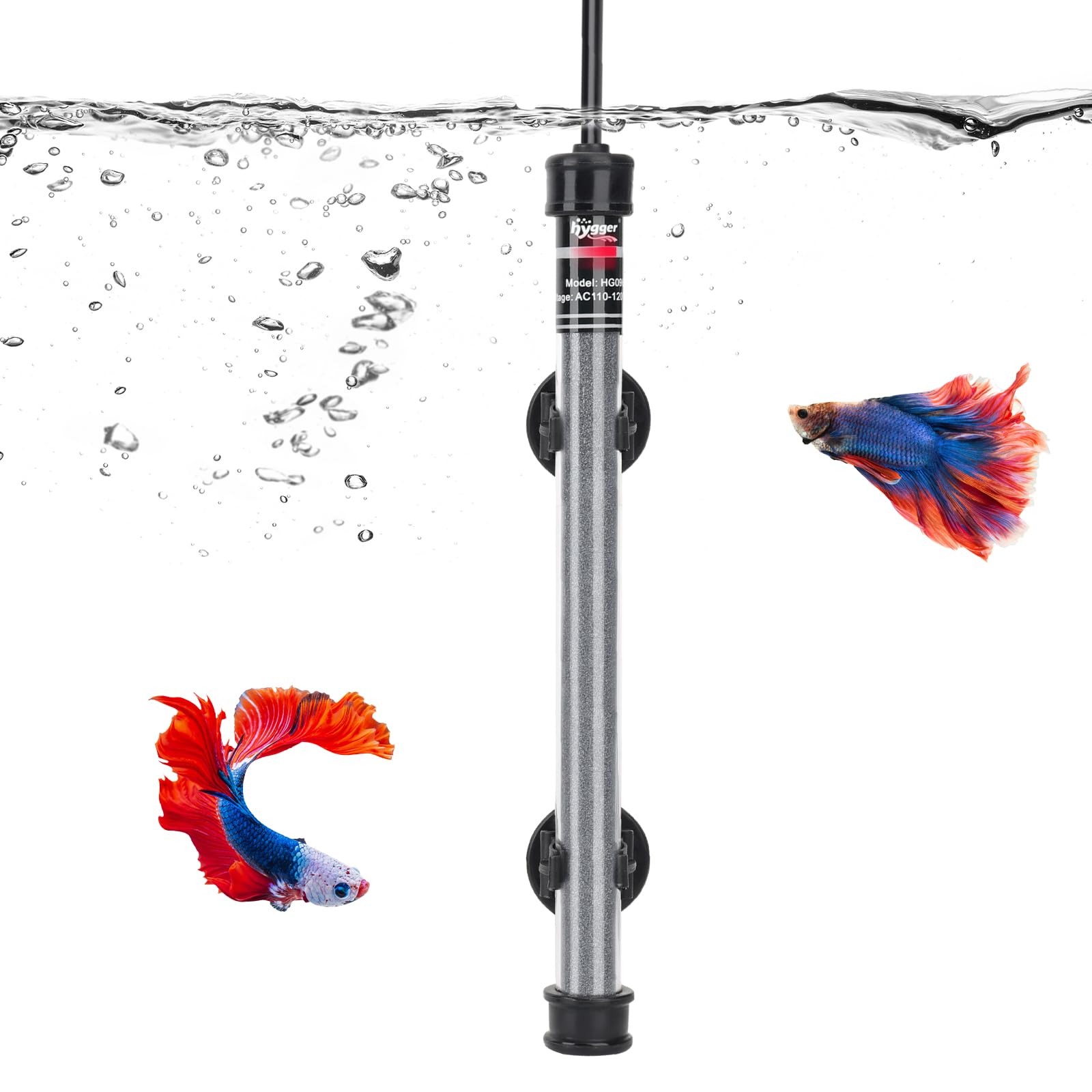 hygger Riscaldatore per Acquario sommergibile Riscaldamento Regolabile per Acquario con regolatore di Temperatura Display a LED Piccolo riscaldatore per Acquario Fino a 40–80 Litri (100 W)