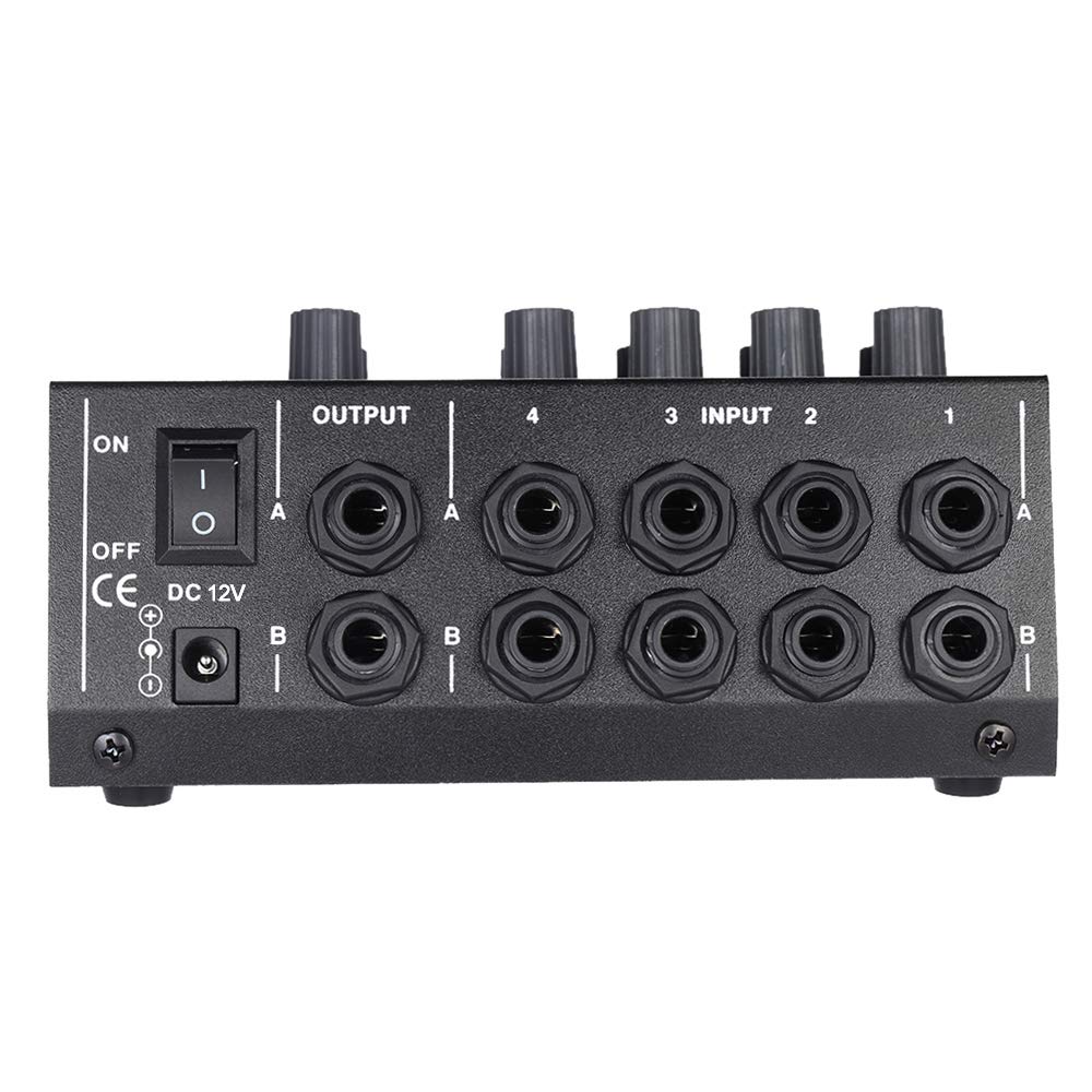 AM-228 Stereo Mixer Audio 8 Canali Ultra-compatta Rumore Basso Metallo Mono con Cavo Adattatore di Alimentazione