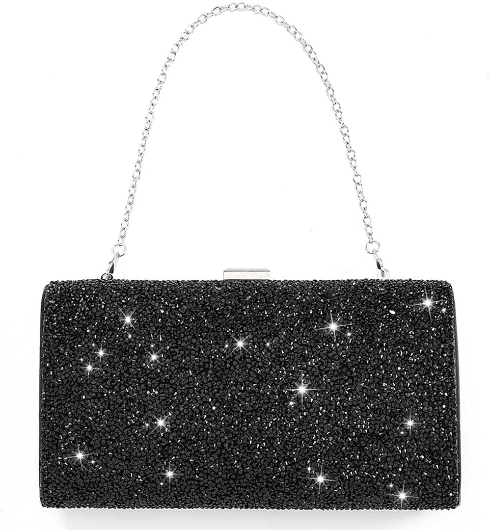ELABEST Rhinestone Clutch Purse Bling Evening Bag for Women Formal Dress Wedding Double Sided Diamond Handbag