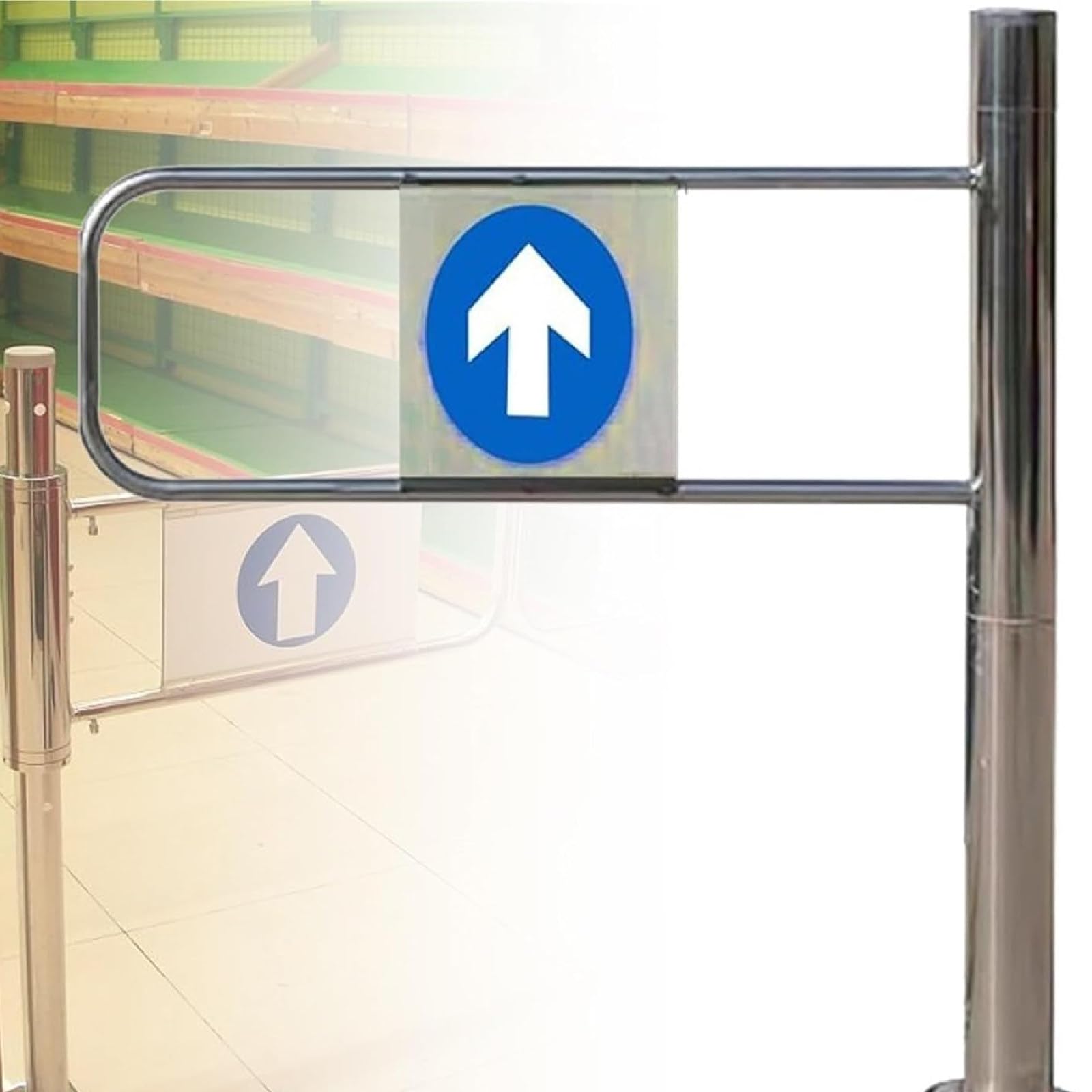 Portail battant automatique en métal pour supermarché | 90x97cm