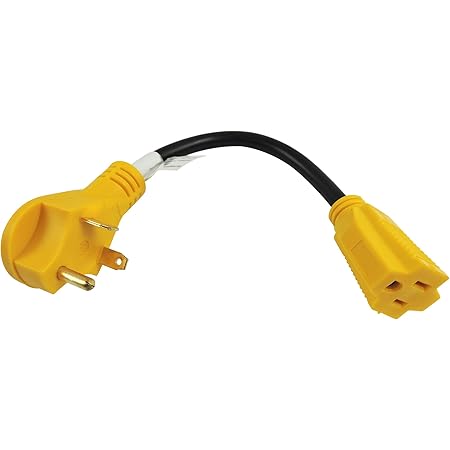 Leisure Cords 30 Amp Male to 15 Amp Female Dogbone Adapter RV Electrical Converter Cord Cable (30A Male - 15A Female)
