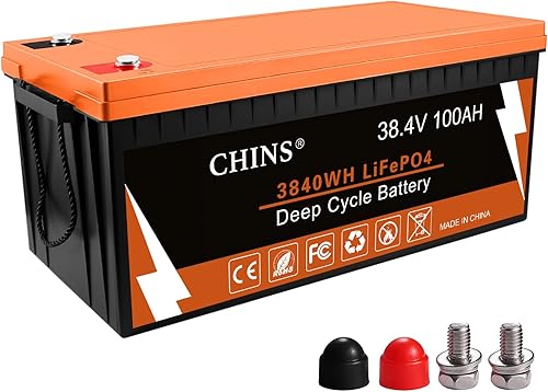 CHINS Batería de litio Bluetooth LiFePO4 de 36V 100AH, batería de litio para carrito de golf de 36V, corriente máxima integrada de 200A BMS 500A