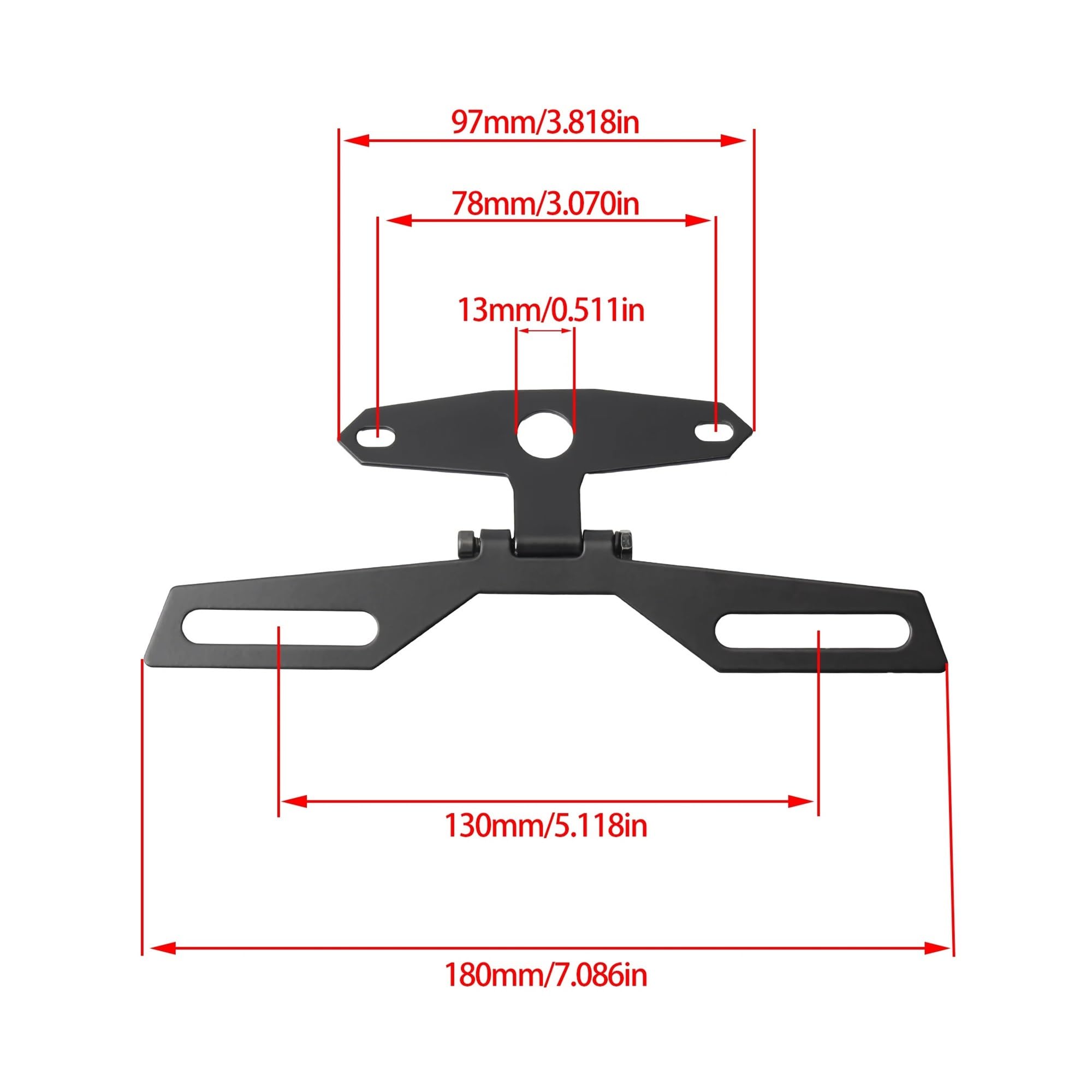 Soporte De Placa Matrícula para Luz Motocicleta 18mm, Plegable, Accesorios Universales Montaje Trasera