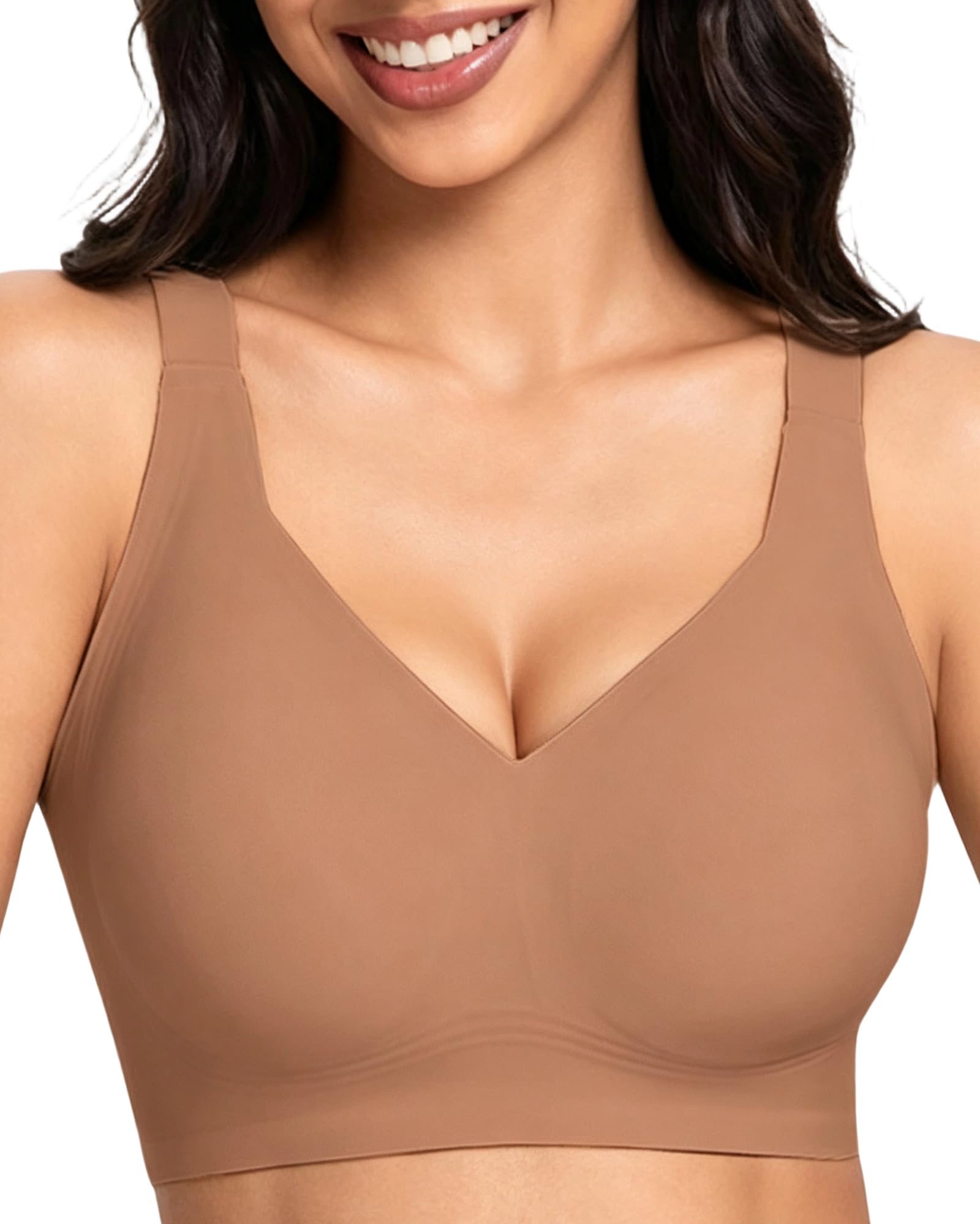 HOWIN BH Damen Ohne Bügel BH Große Brüste Starker Halt Jelly Bra Push Up | Seamless, Bralette, Nahtloser Bh, Bügelloser, Soft, Bequemer, Bügellos, Gepolstert, Komfort, Minimizer, T Shirt, Bustier