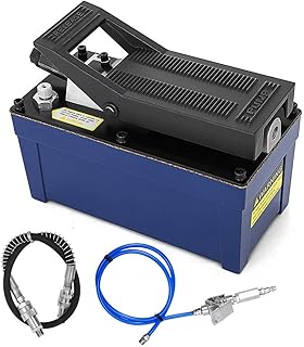 Thaweesuk Shop New Power Hydraulic Air Foot Pump 10 Ton Replacement Control High Pressure 10,000 PSI Auto Body Blue of Set