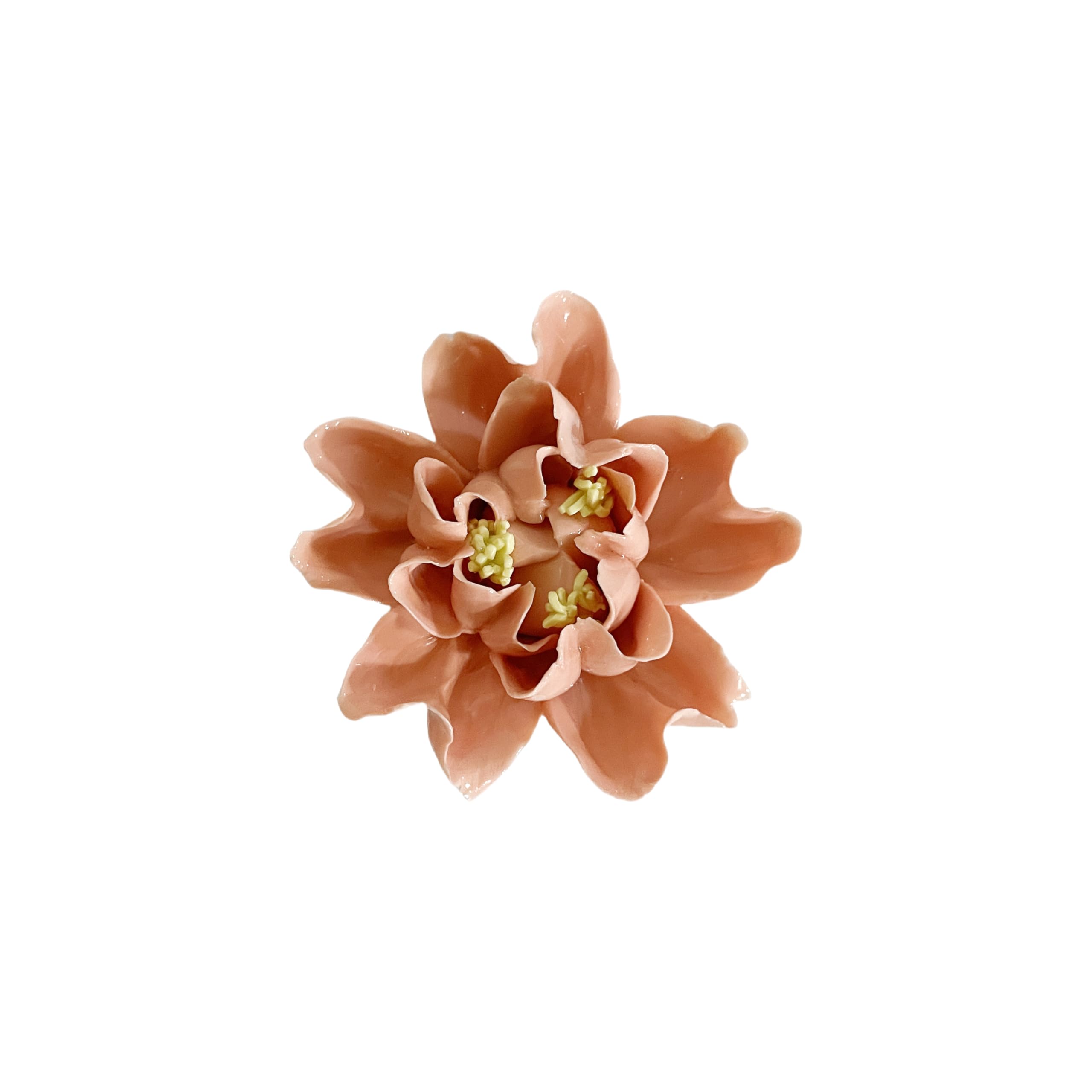 AMERRY Ceramic Flower Wall Art Décor, Artificial Flower Wall Sculpture，Handcrafted 3D Hanging Porcelain Flowers for Home，Hallway，Living Room (Orange，