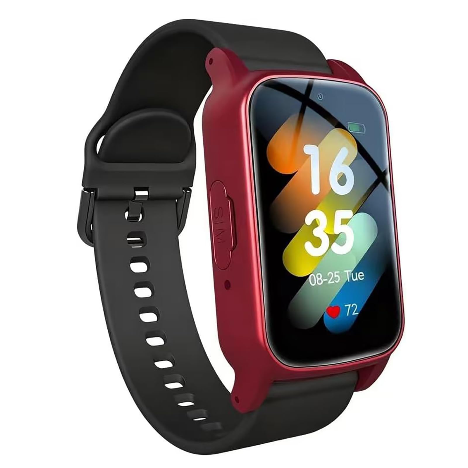 Montre connectée pour seniors, avec détection des chutes, alerte de chute, traceur GPS, étanche IP67, précision de localisation de 5 à 15 mètres pour les patients et les personnes âgées (Rouge)