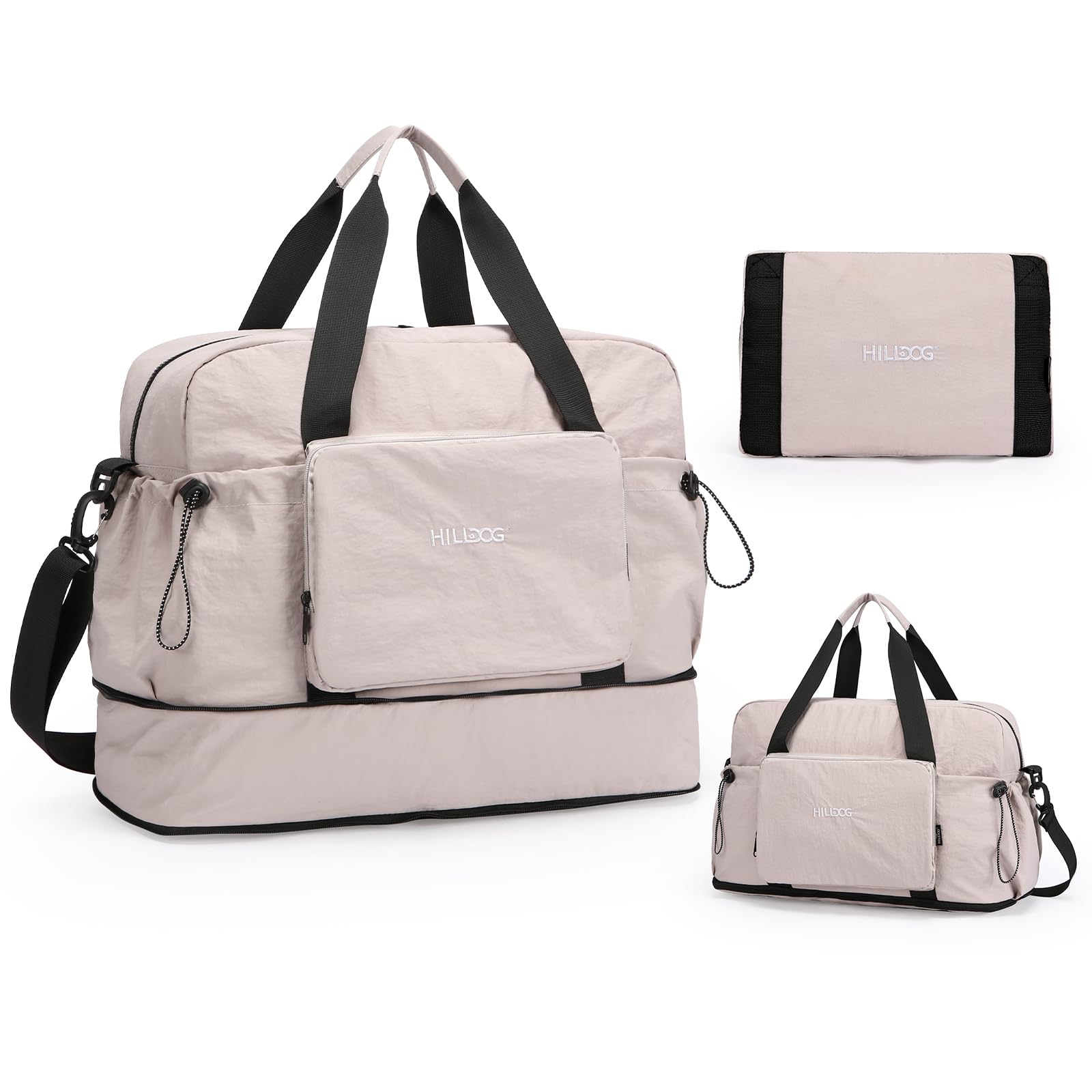Large Capacity Folding Travel Bag Expansion Travel Duffel Bag with Dry and Wet Separation Portable Waterproof Carry on