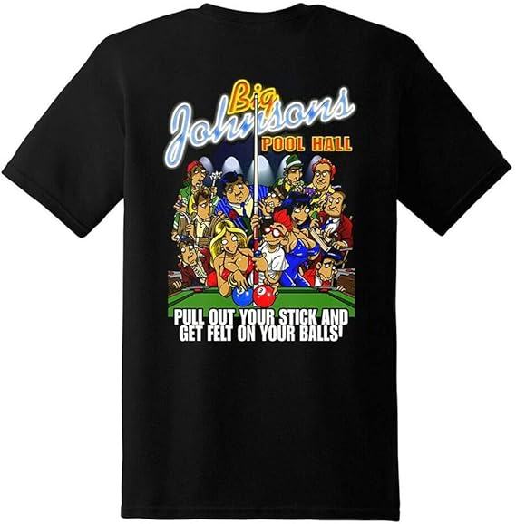 CORRE 90S Big Johnson Pool Hall Back Side Black Unisex TShirt Black