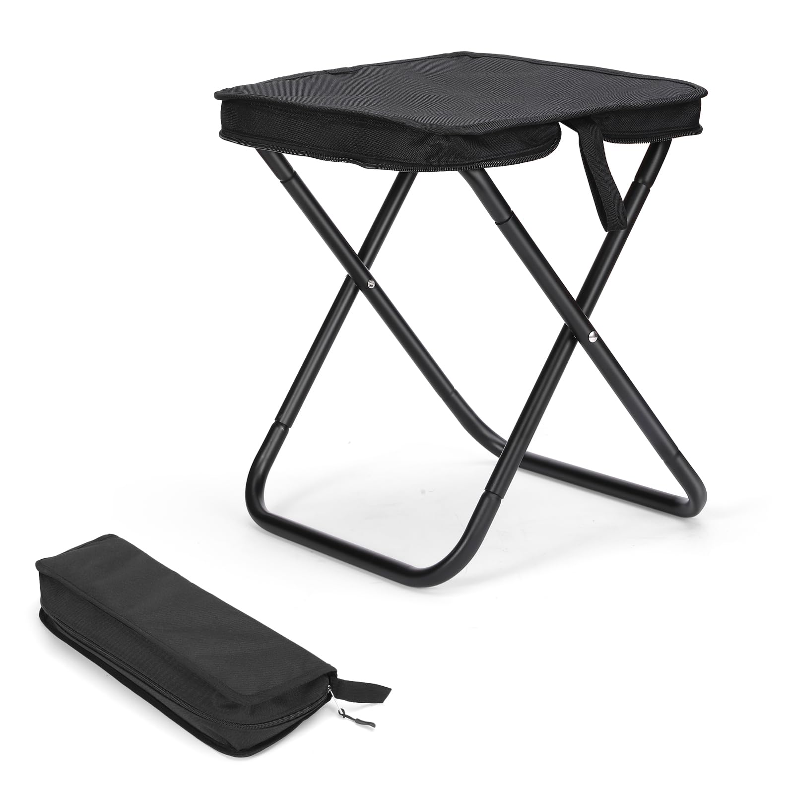 KOKSRY Camping Stool, Portable Folding Stool, Aluminum Ultralight Backpacking Stool Suitable for Outdoor Gardening and Beach Hiking Fishing (Black, 13.4 High)-image-28