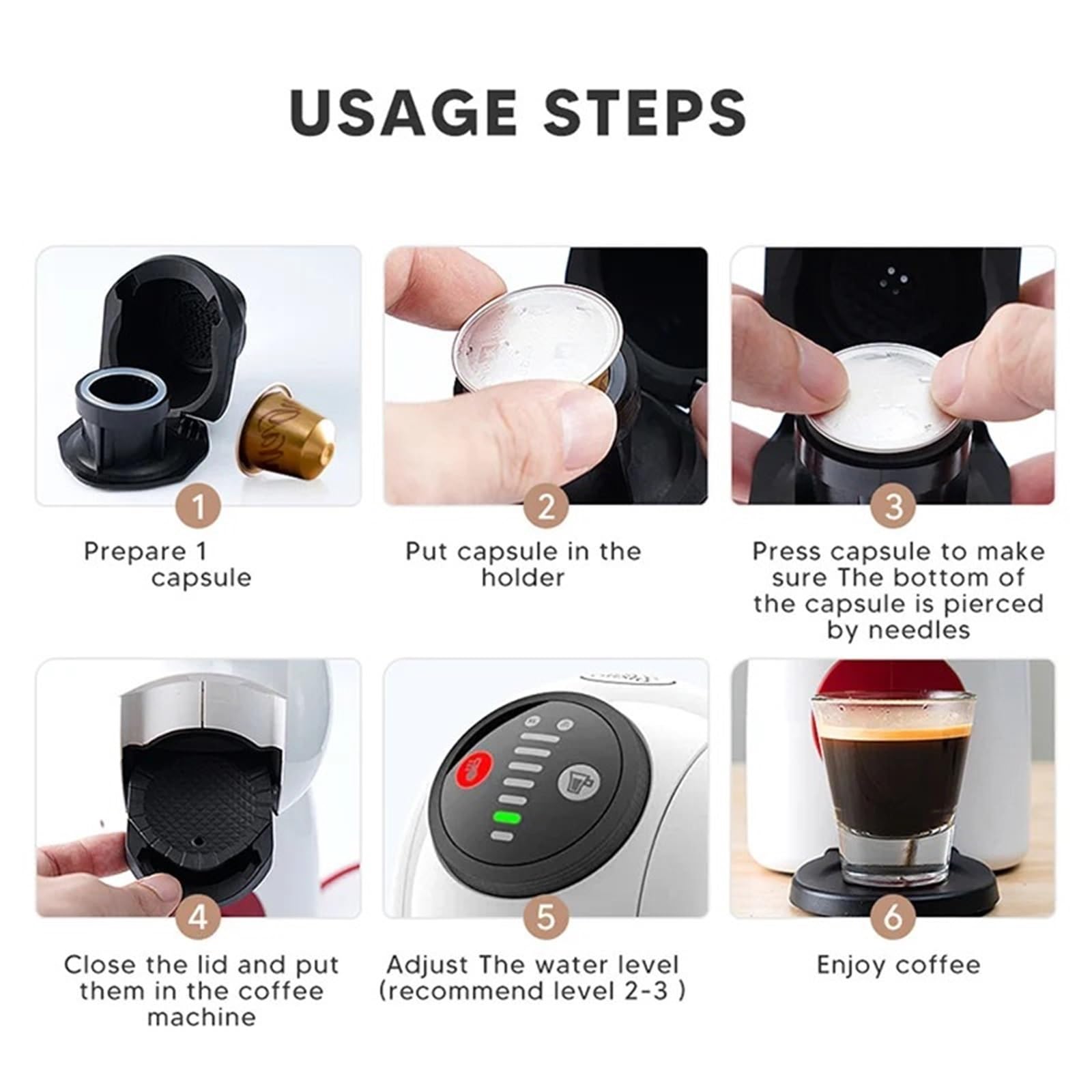 Adaptador De Cápsulas De Café Reutilizables, Compatible Con Dolce Gusto, Molinillo De Cápsulas Genio S Crema, Piezas For Cafetera