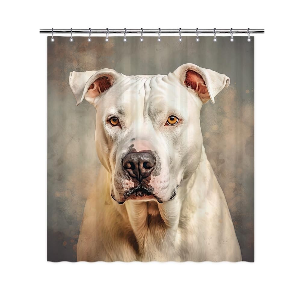 Ganshan Bi Hermoso Dogo Argentino Perro Cortina De Ducha Pintura