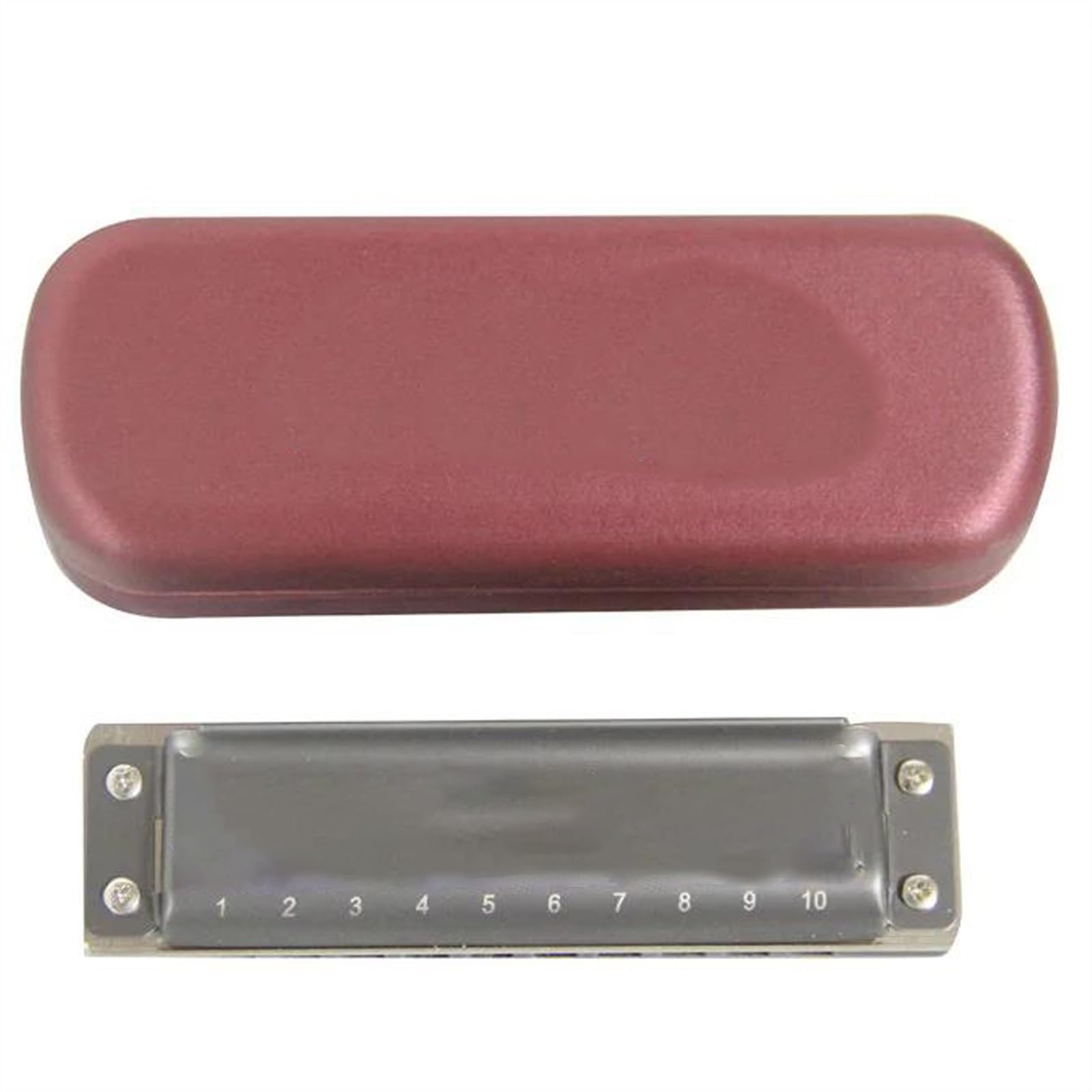 Profesjonalny instrument harmonijkowy z 10 otworami Blues Harp Szara obudowa ze stali nierdzewnej Harmonijka Dla Początkujących (Color : C)