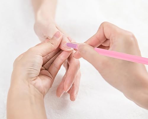 Miniatura 10 de Empujadores de cutículas de uñas con piedra pómez, mango de plástico, limpiador, removedor de cutículas, lima de uñas, manicura, pedicura,