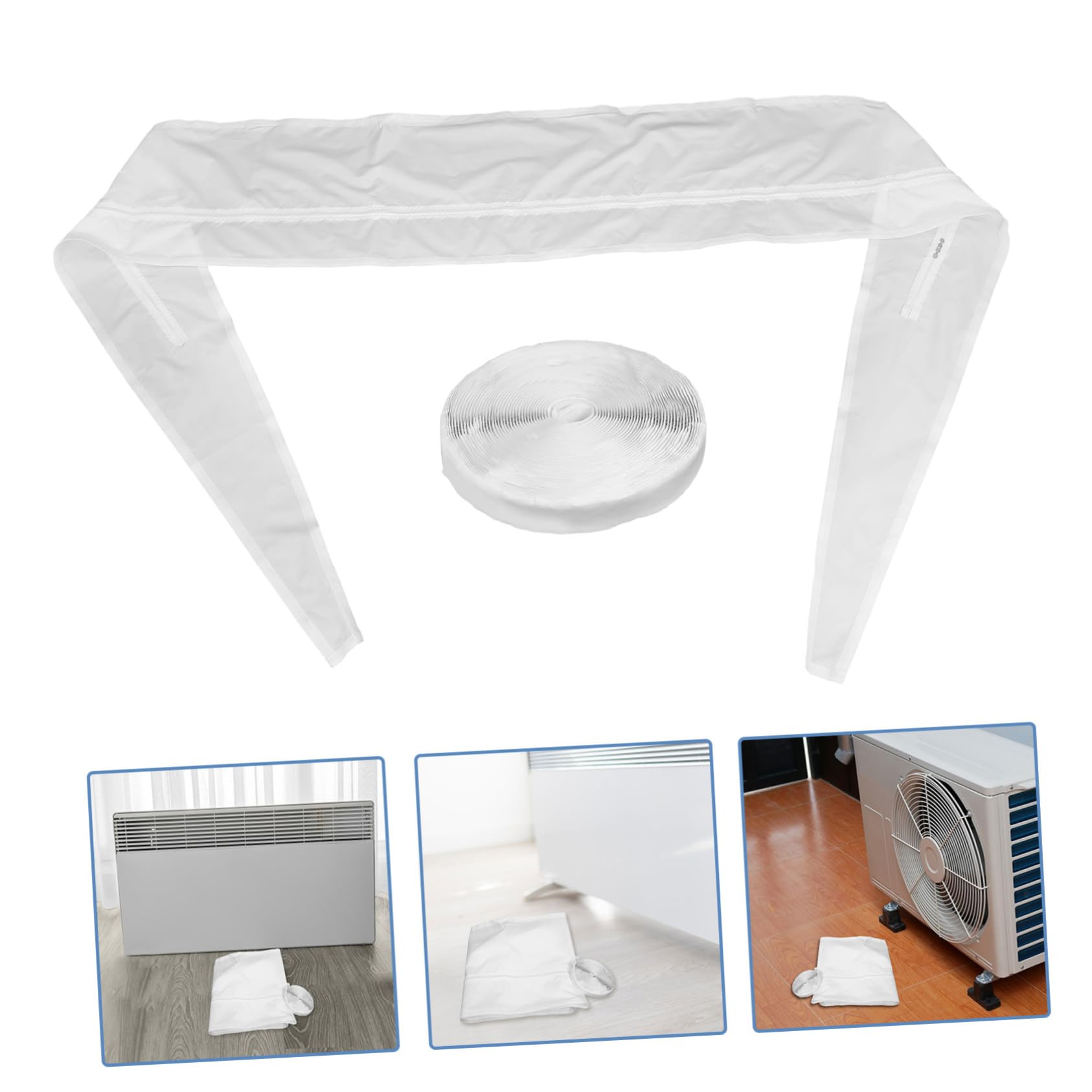 SOIMISS Funda para Aire Acondicionado Protección y Sellado Cómodo Cordón Ajustable para Ventana Sello de Ventana Portátil, Fácil de Instalar