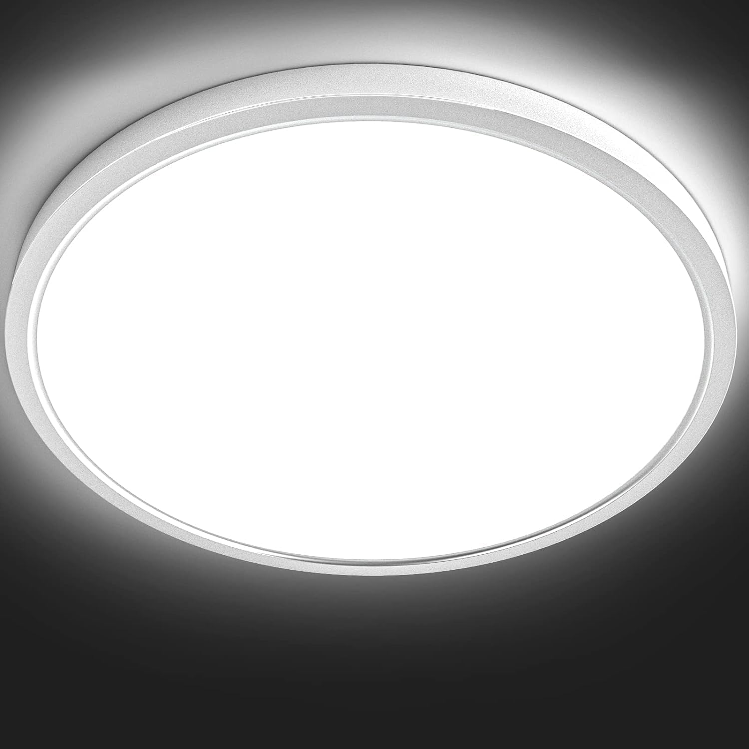 ocioc Plafoniera LED Soffitto 24W, Ø30CM Lampada da Soffitto LED 5000K Rotond Plafoniere da Ufficio Luce Soffitto per Cucina, Soggiorno, Cantina