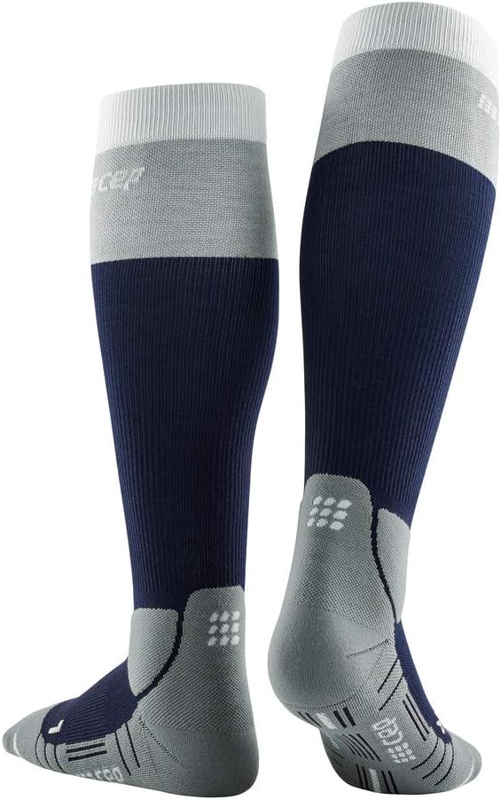CEP Light Merino Wool Hiking Tall Compression Socks, Marineblue/Grey, Men, V