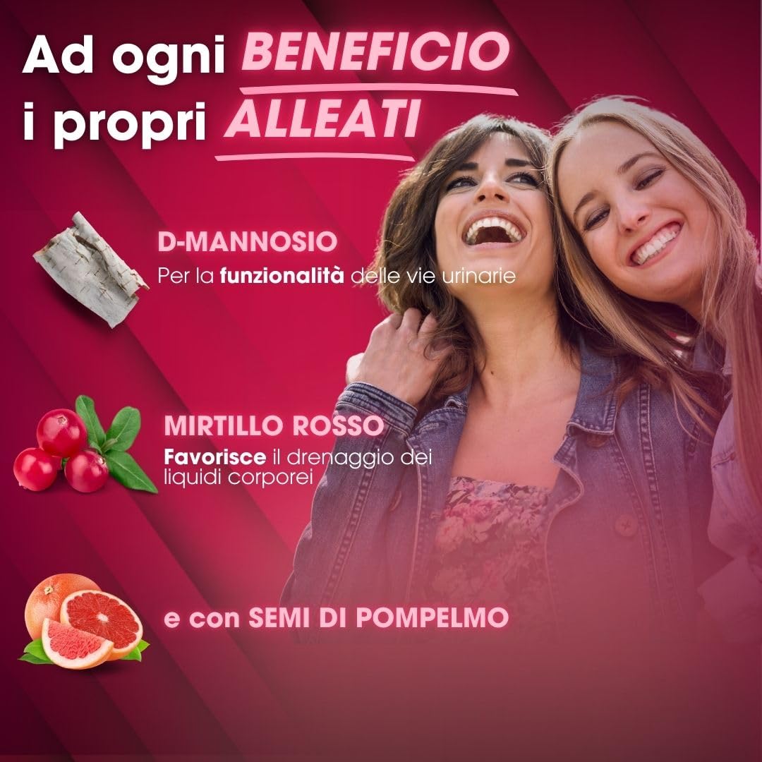 CISBANI PHARMA Farmacyst 45 compresse D-Mannosio, Mirtillo Rosso e Semi di Pompelmo - Integratore per Vie Urinarie - Sollievo da Cistite, Gonfiore e Infezioni - Senza Glutine, Senza Lattosio