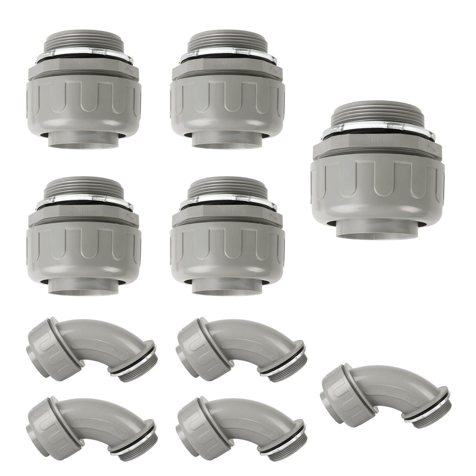Conector de conducto de 2 pulgadas NPT estanco no metálico para tubos flexibles de PVC