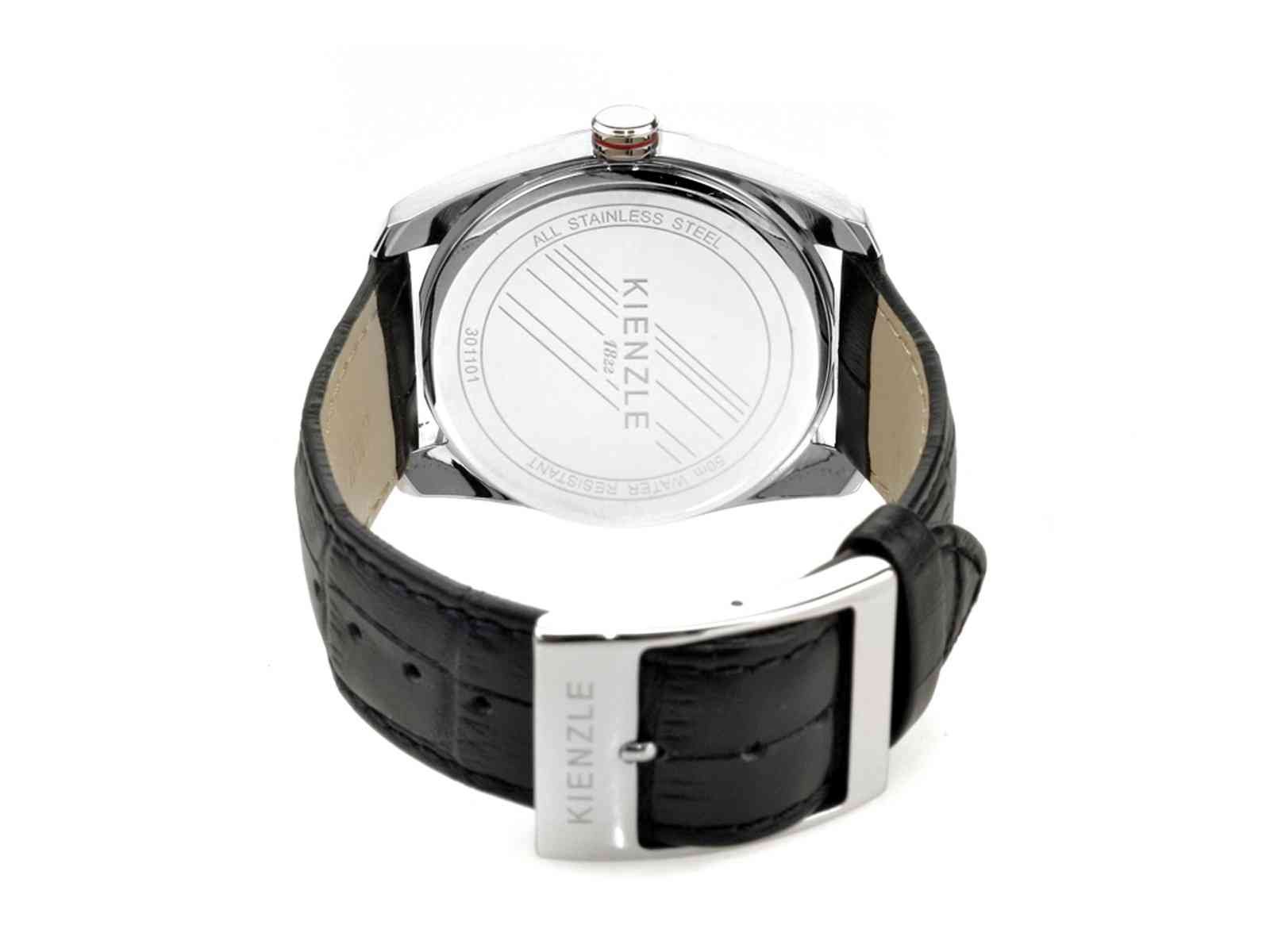Kienzle K3011011021-00003 - Reloj analógico de Cuarzo para Hombre con Correa de Piel, Color Negro