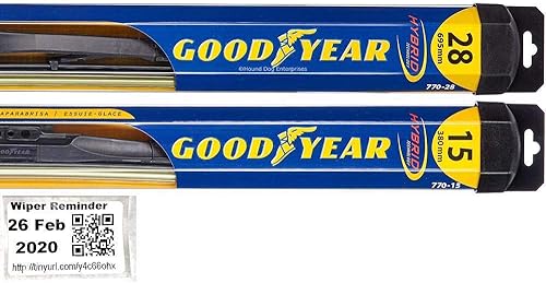 Hybrid - Juego de escobillas de limpiaparabrisas para Nissan Sentra 2013-2018 - Escobillas para conductor y pasajero y adhesivo de recordatorio