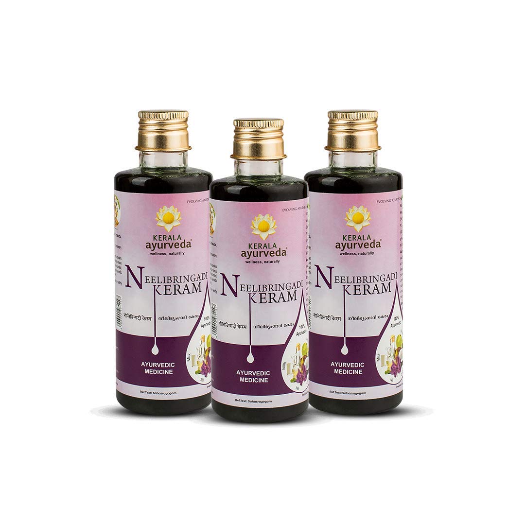 KERALA ayurveda Neelibringadi Keram - Pack of 3