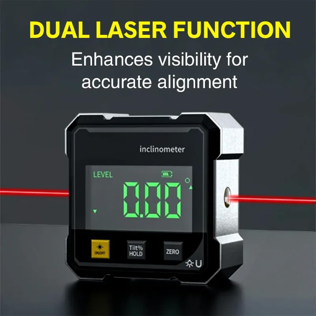 Inclinomètre Magnétique Numérique 4 Côtés Avec Laser (2+4)