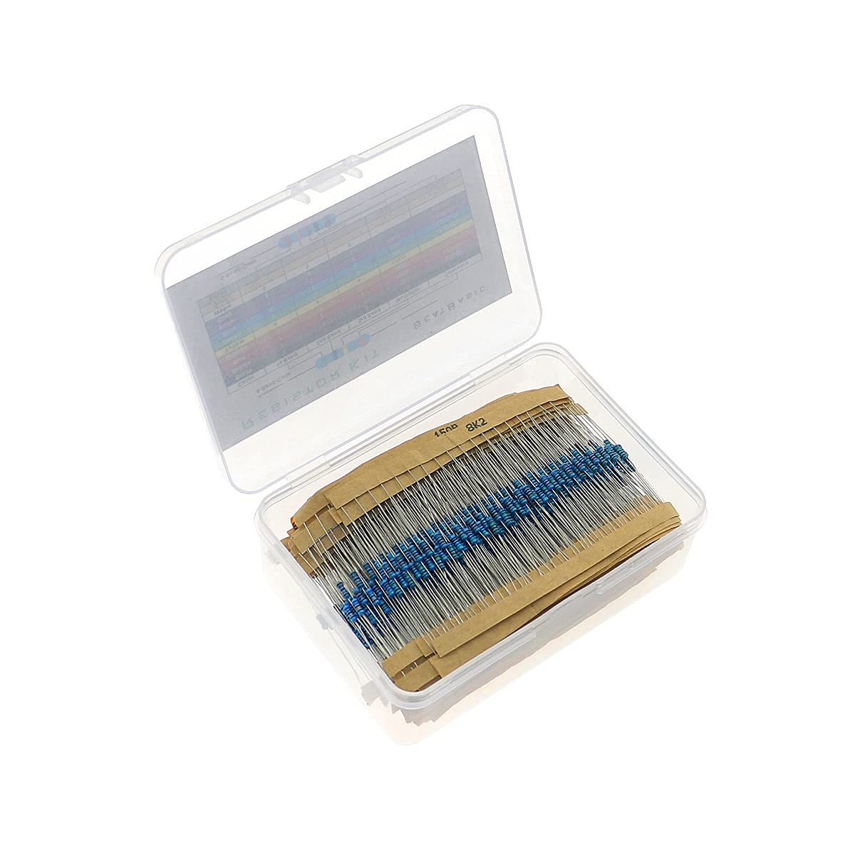 Résistance de film métallique 1/4W 1% en boîte de 1280pcs pour kit électronique DIY 1OHM