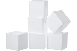 Crafare 4" Polystyrene Cubes 6-Pack for Arts & Crafts