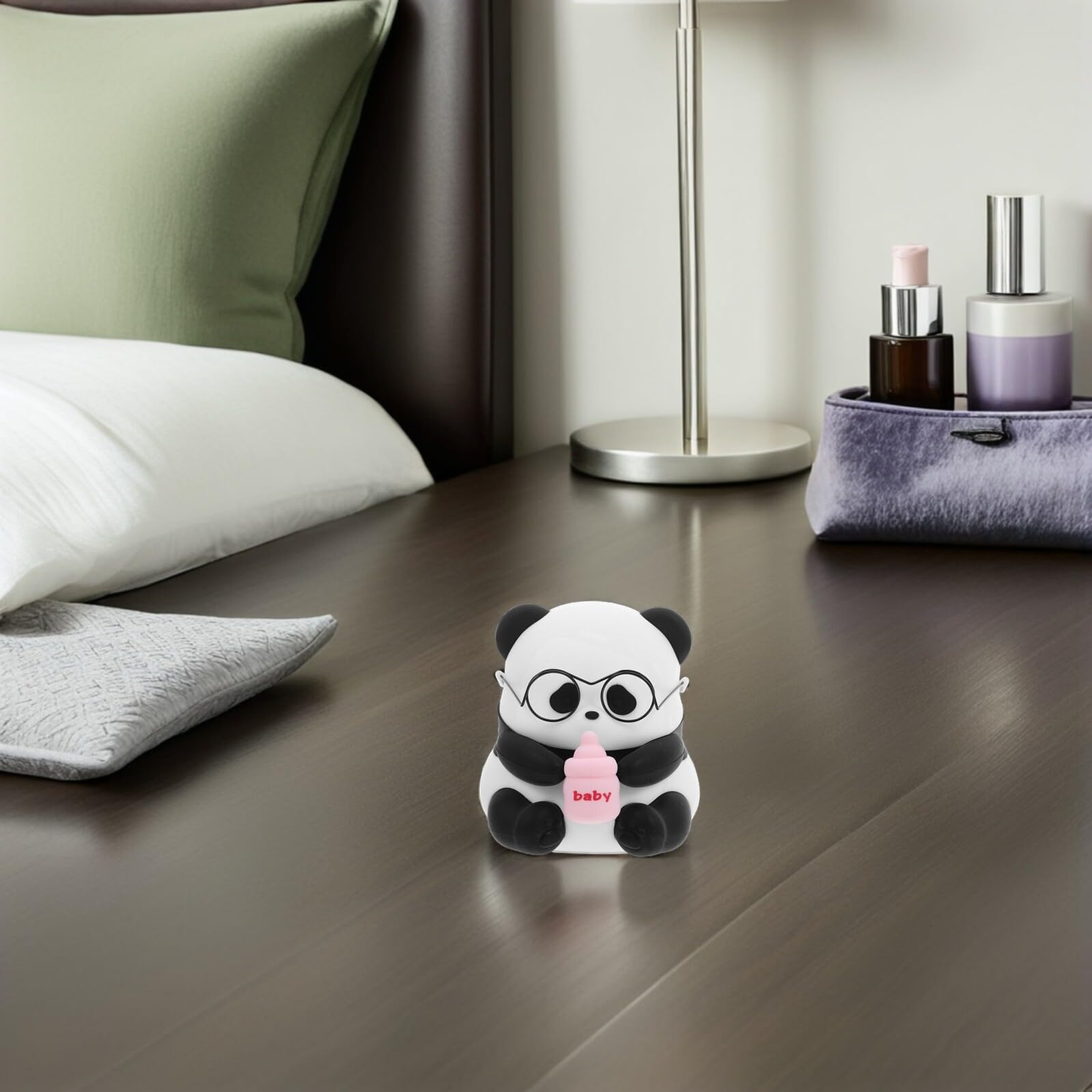 Homoyoyo Infantil Panda de Silicona Recargable Lámpara Portátil para Dormitorio Bebés Luz Segura y para Guardería