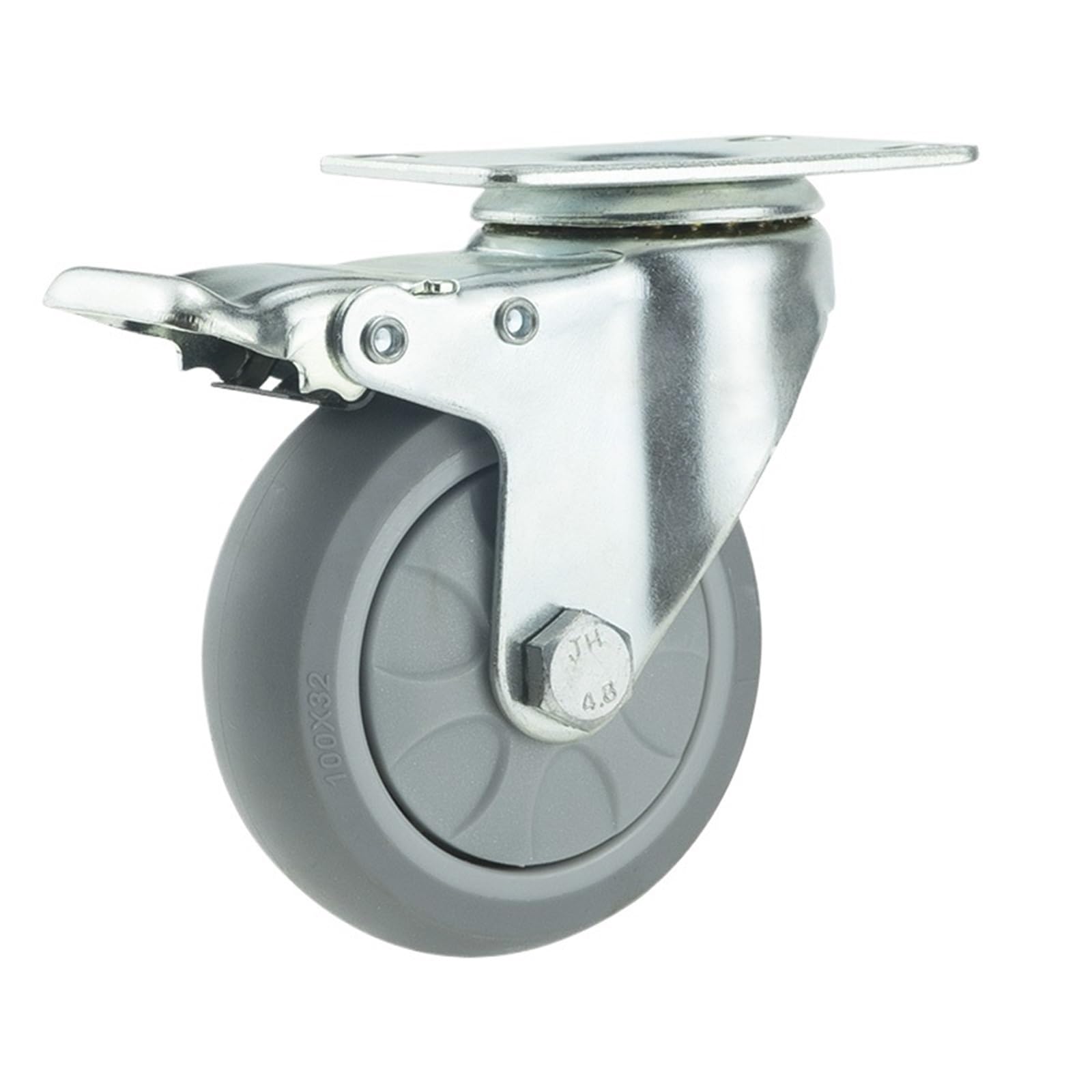 Kółka Wózek Heavy Duty 3/4/5 Cal Blokada Obrotowe kółka Koło wózka Duże obciążenie Taczka przemysłowa Koło gumowe(1pc brake wheel,4 inch)