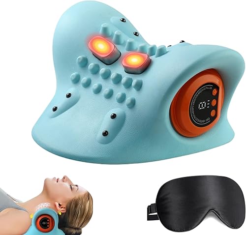 Neckline Massager, Neckline 4-in-1 Massager, Portable Massage with Heat & Comfortable Stretching, Adjustable Intensity for Neck & Shoulder